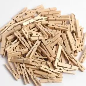 [문구] 나무집게 가랜드 사진 엽서 메모지 집게 100P세트 DP47108