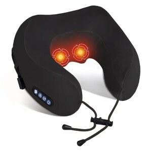 Yincook 전기 목 마사지기 휴대용 온열 반죽 마사지 쿠션 베개 충전식 어깨 U자형 시아츠 가정 자동차 사무
