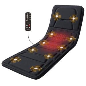 쿠 온열 마사지 매트 10 진동 모터가 장착된 패드 목과 허리를 위한 전신 마사지기 어깨 다리를 침대 아빠