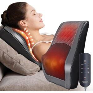 히팅 u2013 허리 뒷목 마사지기 딥 티슈 어깨 를 위한 3D 반죽 마사지 베개 재택근무를 휴식 여성 남성을