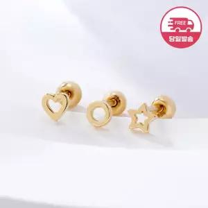 [비앤비골드] 당일발송 14K 미니 펀칭 모티브 피어싱 한쪽 JAE42461