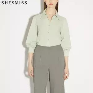 [쉬즈미스][쉬즈미스(SHESMISS)] 지적인 베이직 카라 셔츠 블라우스 (택가격 128000원