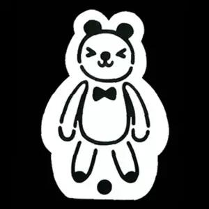 케이크 장식용 플라스틱 스텐실 틀 귀여운 곰 캐릭터 나비넥타이 디자인 홈베이킹