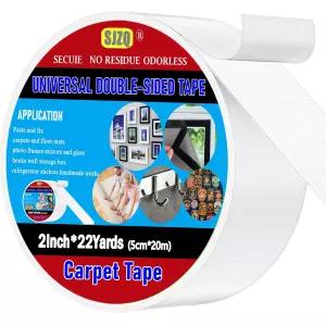 양면 카펫 테이프 2인치 x 22야드 헤비 듀티 에어리어 러그 매트 하드우드 계단 타일 콘크리트 바닥 잔여물