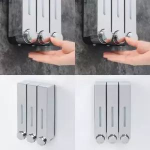 [SBD] 디스펜서 물비누통 3구 물비누 유광실버 손세정제디스펜서 벽걸이 핸드워시통 420ml