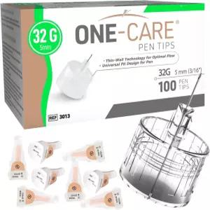 원케어 펜 팁 32G x 5mm (3/16인치) 초미세 디자인 얇은 벽 흐름 기술 트위스트 온 핏 개별 밀봉 100
