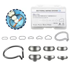 단면 매트릭스 시스템 키트 0.035mm 연질 금속 밴드 레지 어금니 및 프리몰 복원용 스테인리스 스틸 세트H1