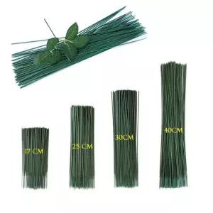 꽃철사 17253040cm 인공 꽃 줄기 장미 잎 철 와이어 비누종이 스텁 공예