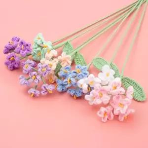 꽃철사 1pc 크로 셰 뜨개질 꽃 니트 졸업 꽃다발 짠 인공 Flor Tejida