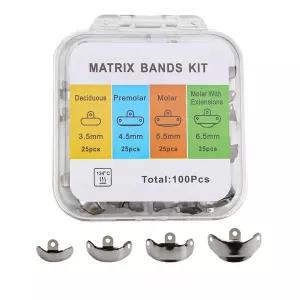 100개 단면 매트릭스 시스템 금속 리필 근위 윤곽 밴드 4가지
