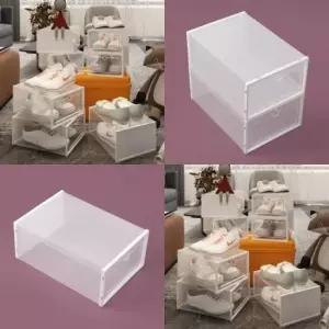 [생활] 투명 신발정리함 2p세트 화이트 신발수납박스 신발정리대