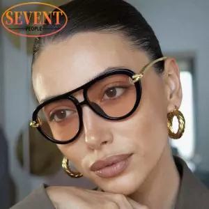 축구고글 스키 스노보드 빈티지 오버 파일럿 펑크 선글라스 여성용 2025 브랜드 레트로 메탈 오벌 트렌디