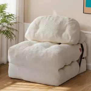 접이식 소파 침대 등받이가 있는 컨버터블 의자 베개 이불 거실/객실/홈 오용 뼈 없는 베색