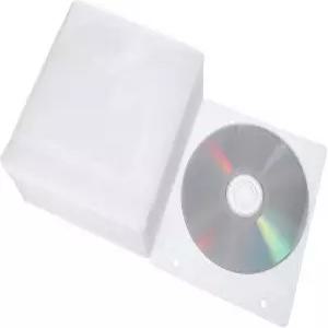 100개 플라스틱 CD 슬리브 빈 케이스 클리어 DVD 양면 보관용 투명 창 5.7x5.1인치