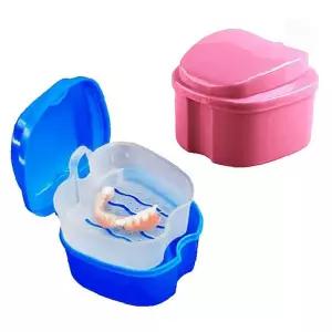 의치 교정 장치 전용 보관 세척 용기 솔 포함 휴대 간편 위생 관리 케어 박스