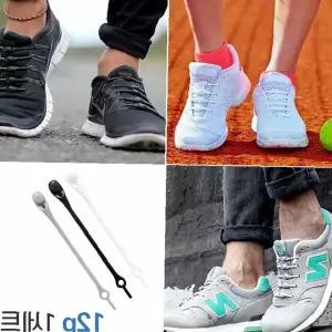 실리콘 신발끈 12p 매듭없는 고무 운동화끈 아동 성인 간편 착탈 스니커즈 러닝화