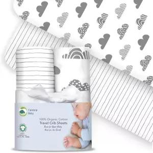 100 면 맞춤 여행용 침대 시트 구아바 로터스 베이비존 드림 온 미 및 모든 매트리스와 완벽하게