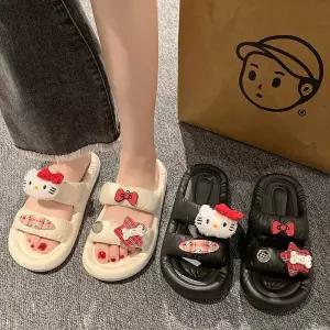 키티 해변 2단 슬리퍼 밑창 플립 키높이 샌들