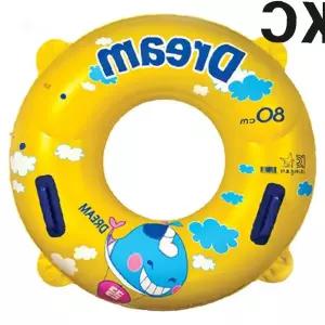 80cm 노란색 물놀이 튜브 어린이 수영 보조 도구 여름 물놀이 안전 용품