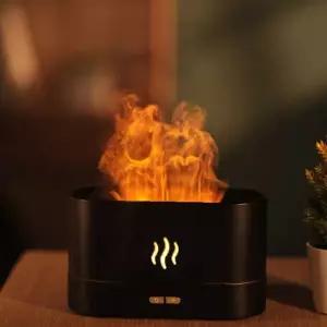 화염 분무 겸용 탁상 조명 기기 침실 거실 수면 보조 분위기 연출 블랙 디자인