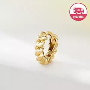[비앤비골드] 당일발송 14K 사선 크로스 꼬임 링 피어싱 한쪽 JAE42477
