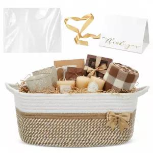 종이 충전재가 포함된 콜링밀 부활절 선물 바구니 가방 리본 카드 14인치 x10인치 x6 빈 직조 어머니의 날