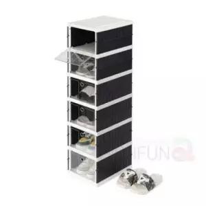 [JED] 학원신발장 신발케이스 신발수납장 접이식 신발정리함 블랙 6단 낮은신발장 신발정리대