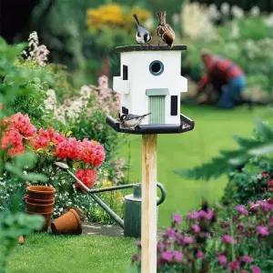 야외 조류 피더  스탠드 새 집 둥지 새장 안뜰 나무 방수