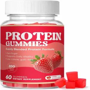 단백질 구미 병당 144g 무설탕으로 일상 활력 저칼로리 무유무죄 딸기 맛 60 지원