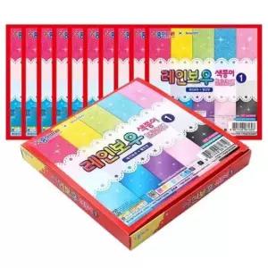 [문구/오피스] 10개 무지개 색종이1 1세트 10매 색지 단면