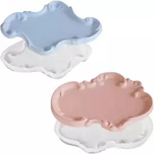 2PCS 불규칙 트레이 실리콘 몰드 DIY 보석 장신구 트레이용 보관 용기 캔들 홀더 홈 데코