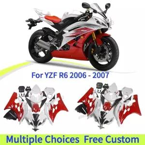 호환  YZF R6 RJ11 2006 2007 YZF - R6 스포츠바이크 바디 키트 수정 부품 Yamaha ABS 풀 페어링 세트  빨