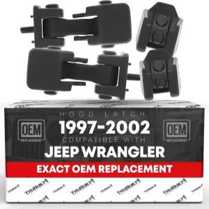 후드 래치 교체 세트 운전석 및 조수석 측 - 1997-2006 지프 랭글러(풀 도어 타입)와 호환 잠금 캐치 키트