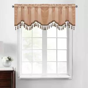 StangH Blush 베 벨벳 밸런스 커튼 주방/보육원 여자 객실용 하프 윈도우 태슬 티어 거실용 다크닝 홈 데코