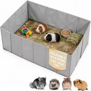 MEEXPAWS 소형 동물 플레이펜 실내 또는 여행용 접이식 기니피그 40인치 x 28인치 13인치 방수 및 조립