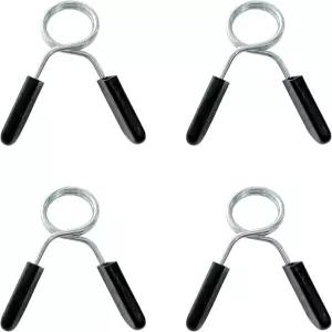 비렐로 4Pcs 1인치 바벨 스프링 클립 목걸이 덤벨 및 클램프로 헬스 근력 운동 가정용 피트 사용 가능