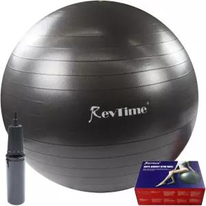 RevTime 초두꺼운 폭발 방지 체육관 공 65cm 에어 펌프 운동 요가 밸런스 피트니스 책상 의자 다크
