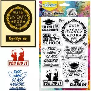 CHGCRAFT 졸업 시즌 기념 클리어 스탬프 실리콘 DIY 스크랩북용 투명 수공예 사진 앨범 장식 카드 만들기