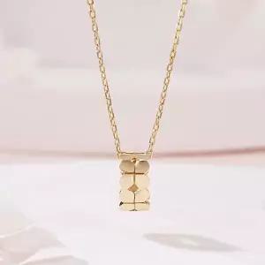 [비앤비골드] 14K 립스 플라워 링 펜던트 체인 목걸이 MNN42494