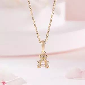 [비앤비골드] 18K 큐빅 파베 곰돌이 펜던트 MNP42496