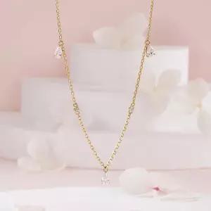 [비앤비골드] 14K 쁘띠 물방울 큐빅 체인 목걸이 MNN42491