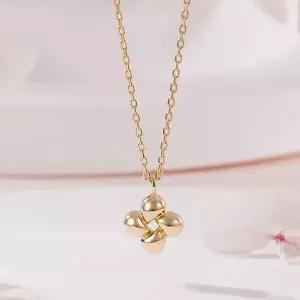 [비앤비골드] 14K 물방울 크로스 플라워 체인 목걸이 MNN42487