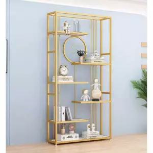 상패 전시 선반 벽걸이 골드 레일 디스플레이 모형 거실 매달 진열 19 골드[40길이 30깊이 200높이B타입]