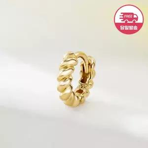 [비앤비골드] 당일발송 14K 사선 크로스 꼬임 링 피어싱 한쪽 JAE42477