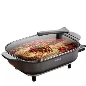 대용량 전기냄비 만능 4인용 샤브샤브 홍사각냄비 멀티쿠커 6L 전골냄비