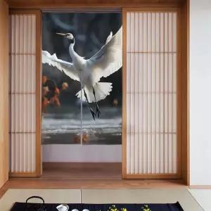 현관문용 도어 커튼 크레인 댄싱 윈도우 프라이버시 커버 룸 칸막이 옷장 앞 슬라이딩 침실 주방 파티오