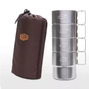 제드 캠핑컵 패밀리 더블 머그 스텐 이중진공 보온 보냉 4P