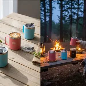 제드 캠핑컵 텀블러 머그컵 더블캡 이중진공 보온 보냉