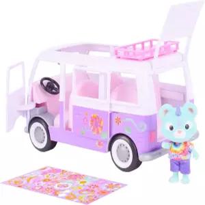 써니 데이즈 엔터테인먼트 꿀벌 에이커 레인보우 리지 플라워 그루브 밴 유니콘 피규어가 장착된 보라색