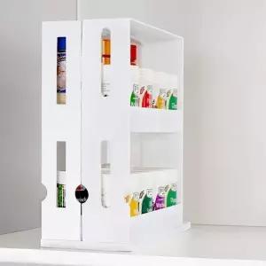 [RIZPICK]회전식 주방 정리대 2단 양념통 거치대 틈새수납 양념선반